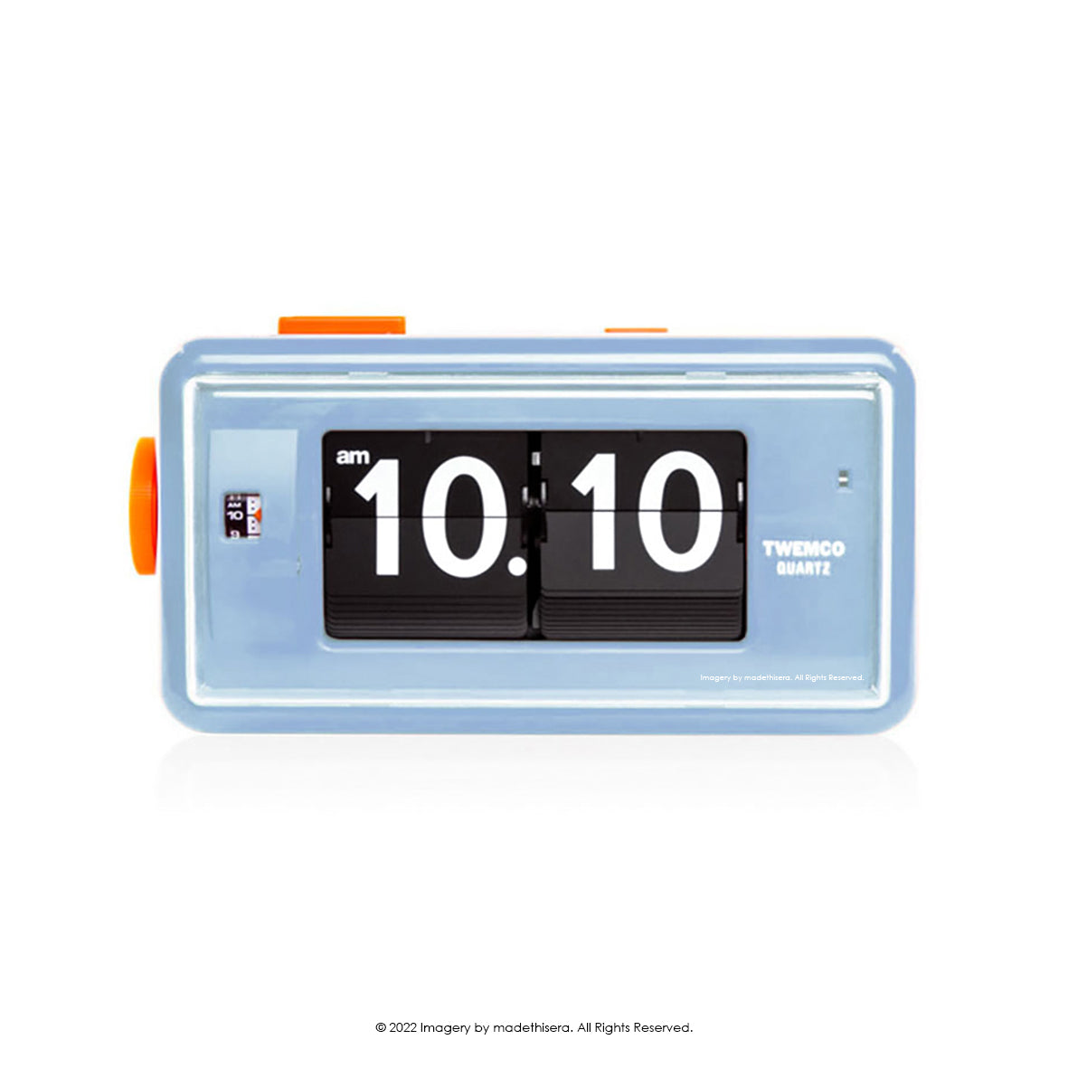 TWEMCO QT-30 デジタル置時計 ブルー Twemco AL-30 Digital Alarm Flip Clock 數位翻頁鬧鐘(Blue 藍色