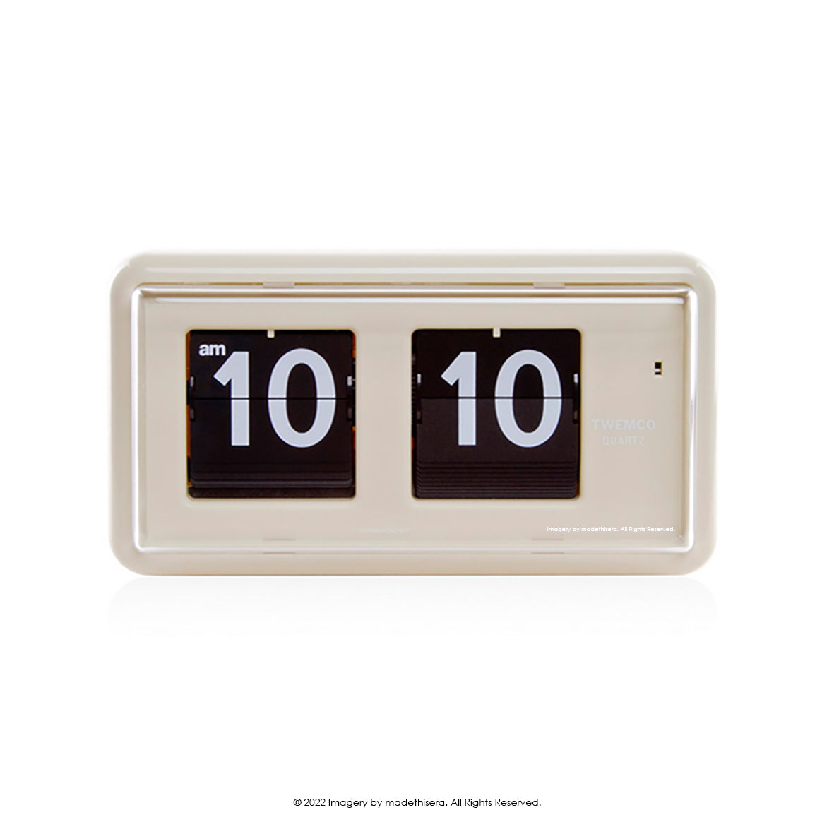 インテリア時計 twemco QT-30 Digital Quartz Table Clock Twemco QT-30 Digital Flip Clock 數位翻頁鐘(Beige 米色) [Table