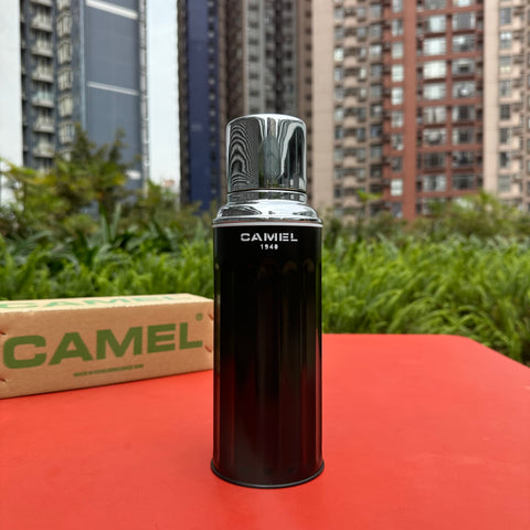 Camel 駱駝牌 112 1st Edition 第一代 Vacuum Thermal Flask 真空保溫壺 112BK 0.45L (Black 黑) [Double Glass Wall Thermos Bottle 雙層玻璃暖水樽]