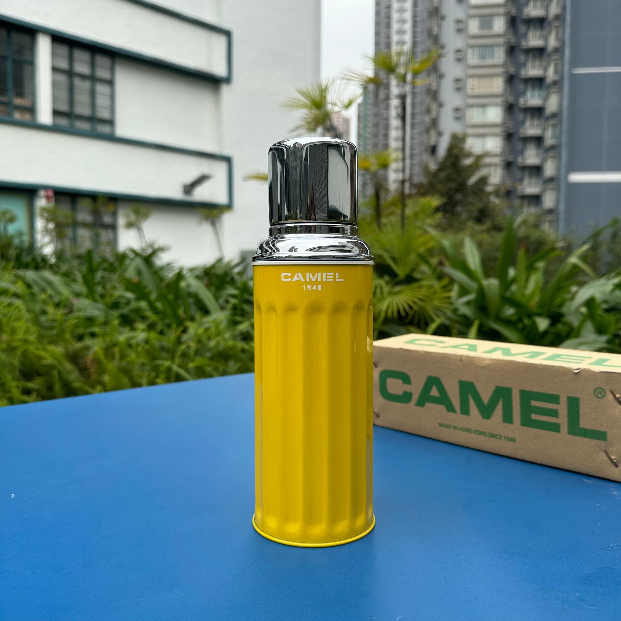 Camel 駱駝牌 112 1st Edition 第一代 Vacuum Thermal Flask 真空保溫壺 112YE 0.45L (Yellow 黃) [Double Glass Wall Thermos Bottle 雙層玻璃暖水樽]