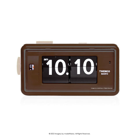 Twemco AL-30 Digital Alarm Flip Clock 數位翻頁鬧鐘 (Brown 啡色) [Table Clock/Wall Clock 座檯鐘/掛牆鐘]