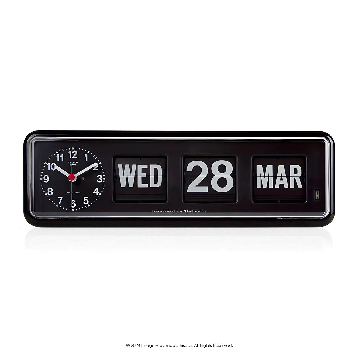 Twemco BQ-38 Digital Perpetual Calendar Flip Clock 數位萬年曆翻頁鐘 EN Version 英文版 (Black 黑色) [Table Clock 座檯鐘]