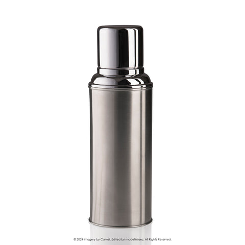 Camel 駱駝牌 113S Vacuum Thermal Flask 真空保溫壺 0.45L (Stainless Steel in Satin Finish 拉絲不銹鋼純色) [Double Glass Wall Thermos Bottle 雙層玻璃暖水樽]