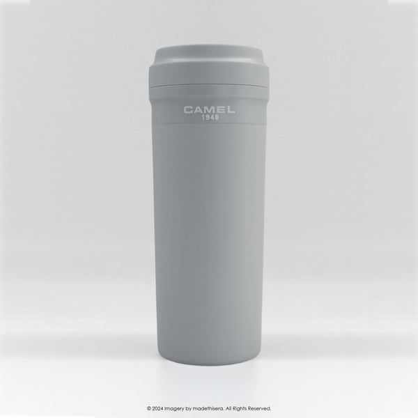 Camel 駱駝牌 CUPPA Travel Glass Vacuum Mug 便攜玻璃膽保溫杯 CUPPA35 IG 350ml (Ice Grey 雪灰) [Double Glass Wall Vacuum Thermos Cup 雙層真空暖水壺]