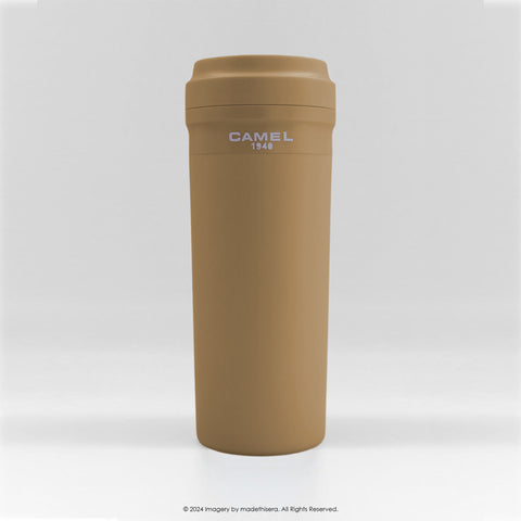 Camel 駱駝牌 CUPPA Travel Glass Vacuum Mug 便攜玻璃膽保溫杯 CUPPA35 KB 350ml (Kaki Brown 卡其啡) [Double Glass Wall Vacuum Thermos Cup 雙層真空暖水壺]