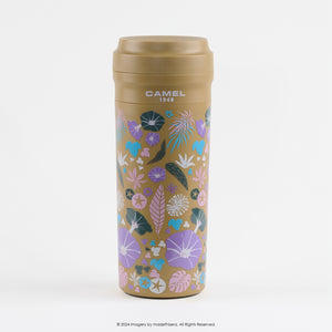 Camel 駱駝牌 CUPPA Travel Glass Vacuum Mug 便攜玻璃膽保溫杯 CUPPA35 MG 350ml (Morning Glory 牽牛花) [Double Glass Wall Vacuum Thermos Cup 雙層真空暖水壺]