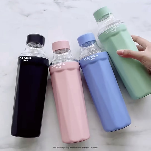 Camel 駱駝牌 FLOW Travel Vacuum Flask 便攜真空樽 530ml (Light Teal 淺藍綠) [Ceramic Coated Stainless Steel Vacuum Insulated Bottle 陶瓷塗層不銹鋼真空保溫瓶]