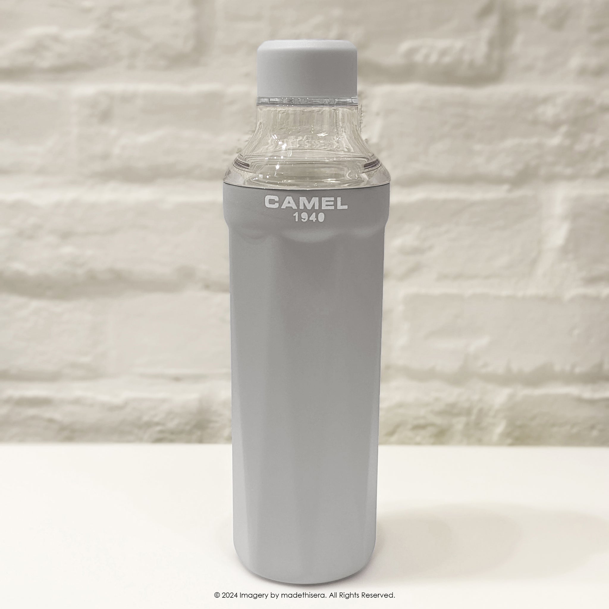 Camel 駱駝牌 FLOW Travel Vacuum Flask 便攜真空樽 530ml (Pastel Grey 粉灰) [Ceramic Coated Stainless Steel Vacuum Insulated Bottle 陶瓷塗層不銹鋼真空保溫瓶]