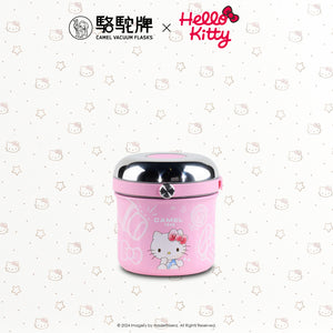 Camel 駱駝牌 TIFFIN Vacuum Flask with Glass Food Jar 真空壺及玻璃食物瓶 0.5L (Hello Kitty Pink 粉紅 Limited Ed 限量版) [Stainless Steel Thermos Flask 不銹鋼保溫壺]