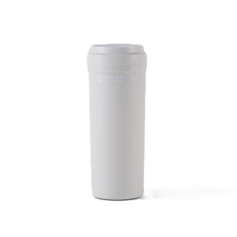 Camel 駱駝牌 CUPPA Travel Glass Vacuum Mug 便攜玻璃膽保溫杯 CUPPA35 GW 350ml (Grey White 灰白色) [Double Glass Wall Vacuum Thermos Cup 雙層真空暖水壺]