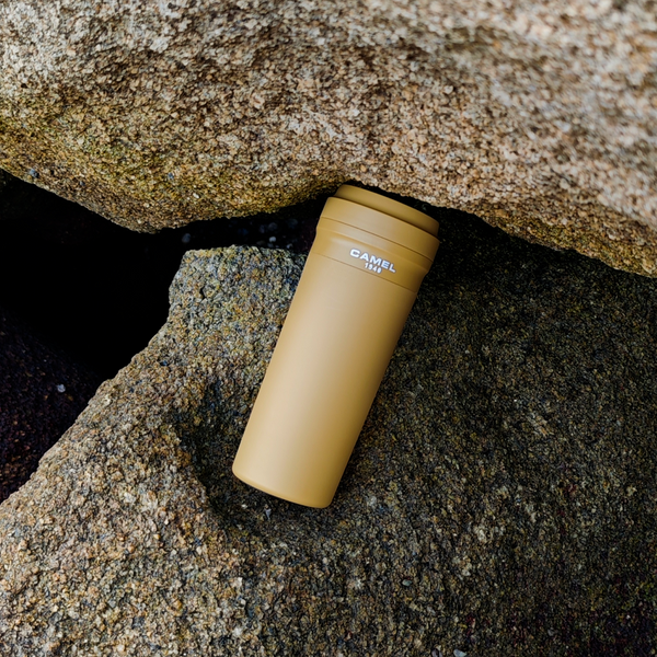 Camel 駱駝牌 CUPPA Travel Glass Vacuum Mug 便攜玻璃膽保溫杯 CUPPA35 KB 350ml (Kaki Brown 卡其啡) [Double Glass Wall Vacuum Thermos Cup 雙層真空暖水壺]