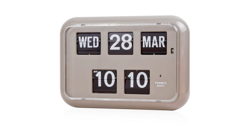 Twemco QD-35 Digital Perpetual Calendar Flip Clock 數位萬年曆翻頁鐘 CN Version 中文版 (Grey 灰色) [Table Clock/Wall Clock 座檯鐘/掛牆鐘]