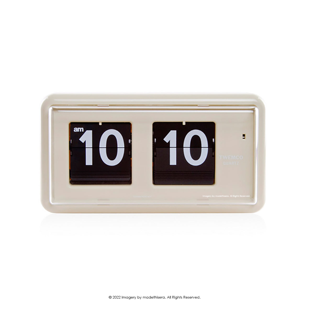 Twemco QT-30 Digital Flip Clock 數位翻頁鐘 (Beige 米色) [Table Clock/Wall Clock 座檯鐘/掛牆鐘]