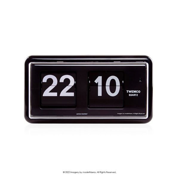 Twemco QT-30 Digital Flip Clock 數位翻頁鐘 (Black 黑色) (12HR 12小時制) [Table Clock/Wall Clock 座檯鐘/掛牆鐘]