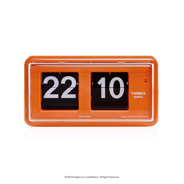 Twemco QT-30 Digital Flip Clock 數位翻頁鐘 (Orange 橙色) (12HR 12小時制) [Table Clock/Wall Clock 座檯鐘/掛牆鐘]