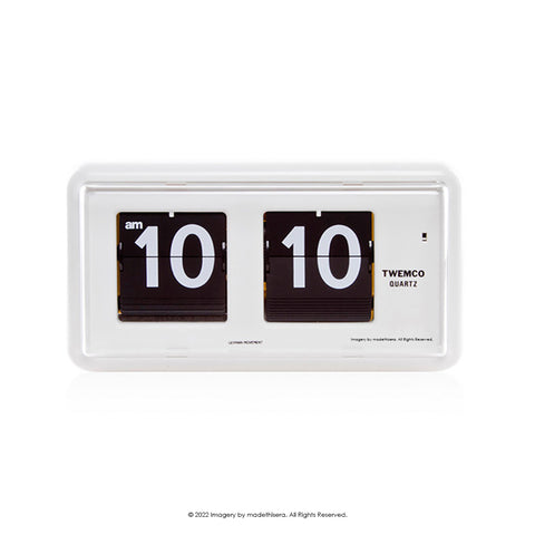 Twemco QT-30 Digital Flip Clock 數位翻頁鐘 (White 白色) (12HR 12小時制) [Table Clock/Wall Clock 座檯鐘/掛牆鐘]