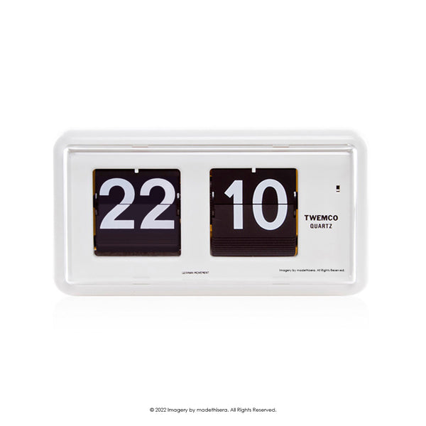 Twemco QT-30 Digital Flip Clock 數位翻頁鐘 (White 白色) [Table Clock/Wall Clock 座檯鐘/掛牆鐘]