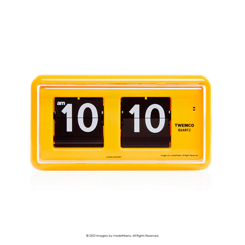 Twemco QT-30 Digital Flip Clock 數位翻頁鐘 (Yellow 黃色) [Table Clock/Wall Clock 座檯鐘/掛牆鐘]