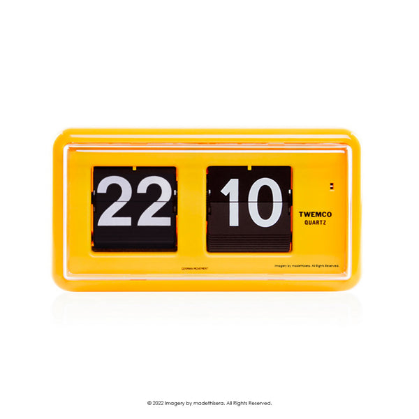 Twemco QT-30 Digital Flip Clock 數位翻頁鐘 (Yellow 黃色) (12HR 12小時制) [Table Clock/Wall Clock 座檯鐘/掛牆鐘]