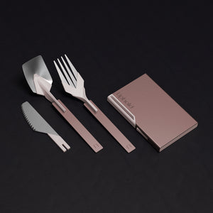 Uphold Cutlery Compact 隨行餐具 袖珍版 (Rosegold 玫瑰金) [Folding Travel Cutlery/Collapsible Pocket Utensils 折疊旅行便攜餐具]