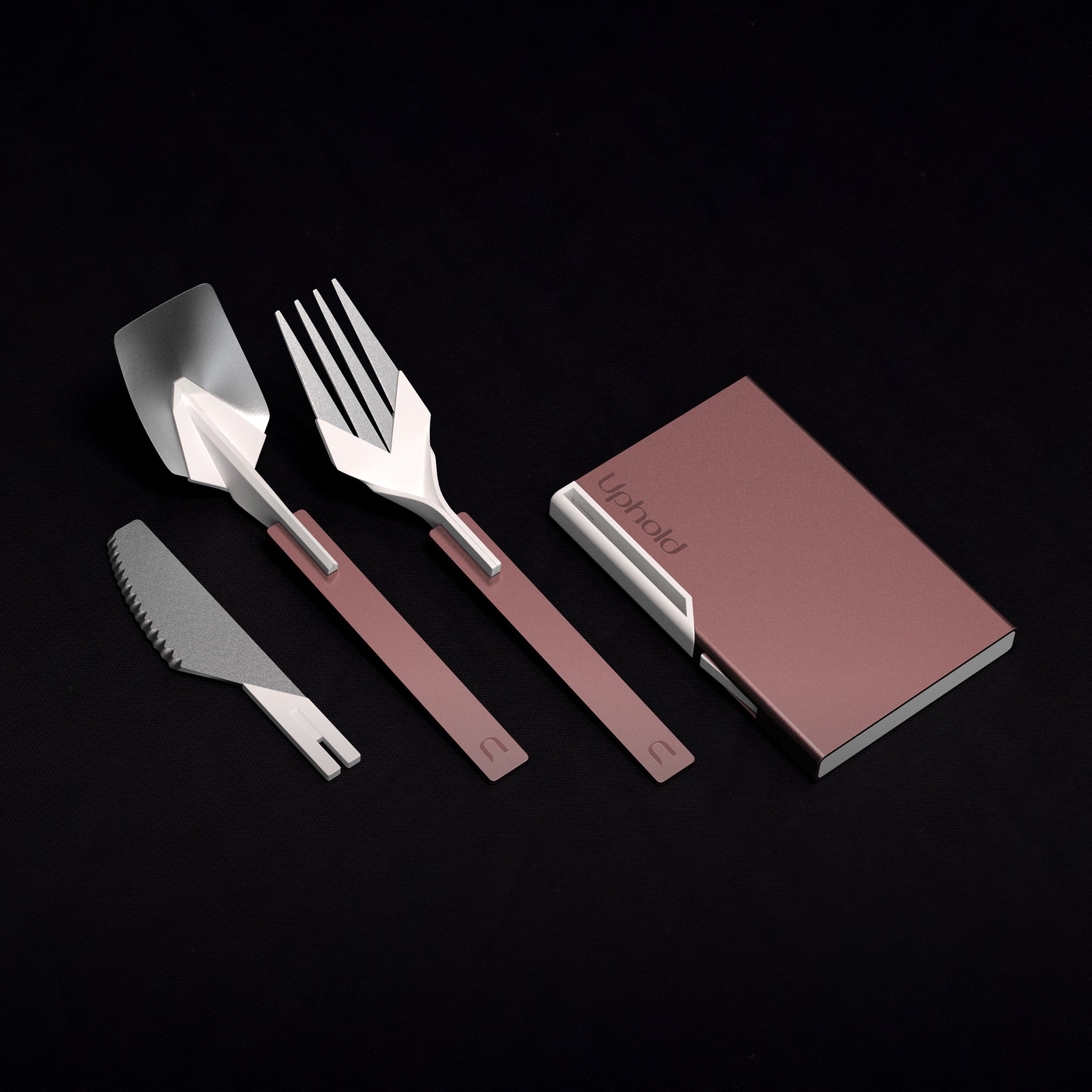 Uphold Cutlery Compact 隨行餐具 袖珍版 (Rosegold 玫瑰金) [Folding Travel Cutlery/Collapsible Pocket Utensils 折疊旅行便攜餐具]