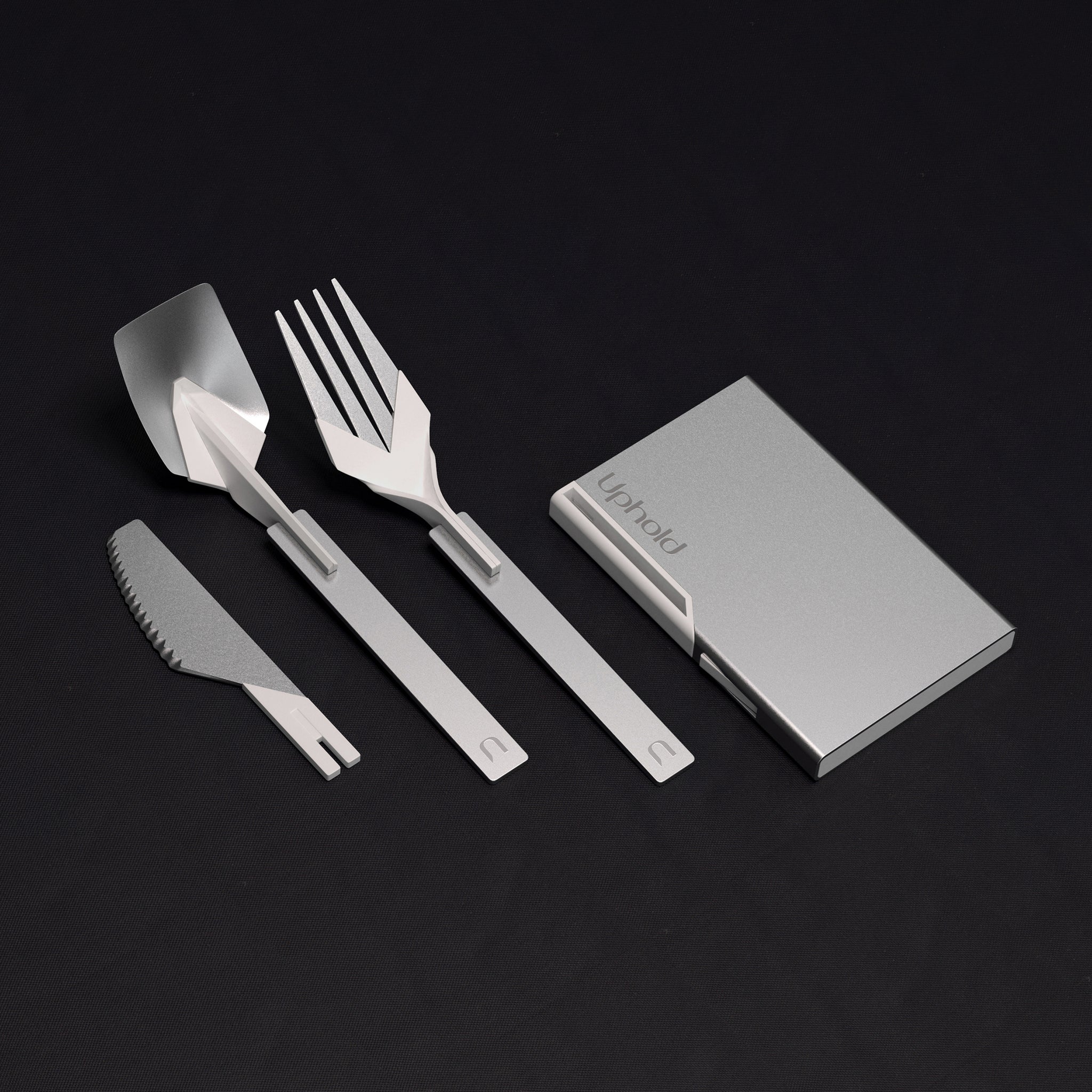 Uphold Cutlery Compact 隨行餐具 袖珍版 (Silver 白銀) [Folding Travel Cutlery/Collapsible Pocket Utensils 折疊旅行便攜餐具]