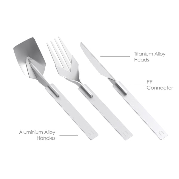 Uphold Cutlery Compact 隨行餐具 袖珍版 (Gunmetal 槍鐵) [Folding Travel Cutlery/Collapsible Pocket Utensils 折疊旅行便攜餐具]