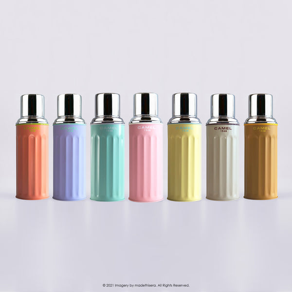 Camel 駱駝牌 122 Vacuum Thermal Flask 真空保溫壺 122CL (112CL with Leak-Proof Cap 帶防漏蓋) 0.45L (Cantaloupe 哈密瓜) [Double Glass Wall Thermos Bottle 雙層玻璃暖水樽]